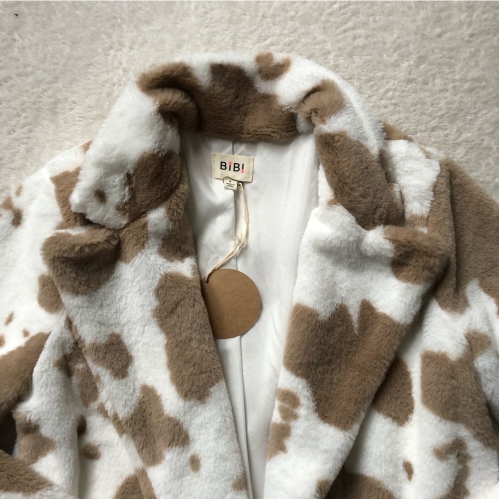 BiBi Cow Print Soft Open Jacket - Picture 3 of 10